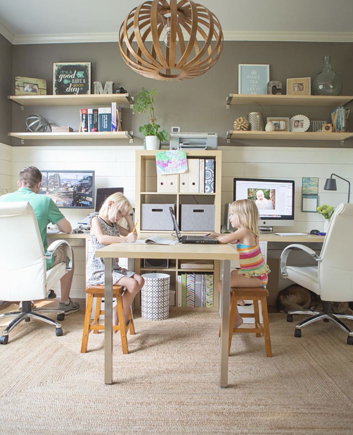 45+ Real Shared Home Office Setups (Both Smart and Stylish)