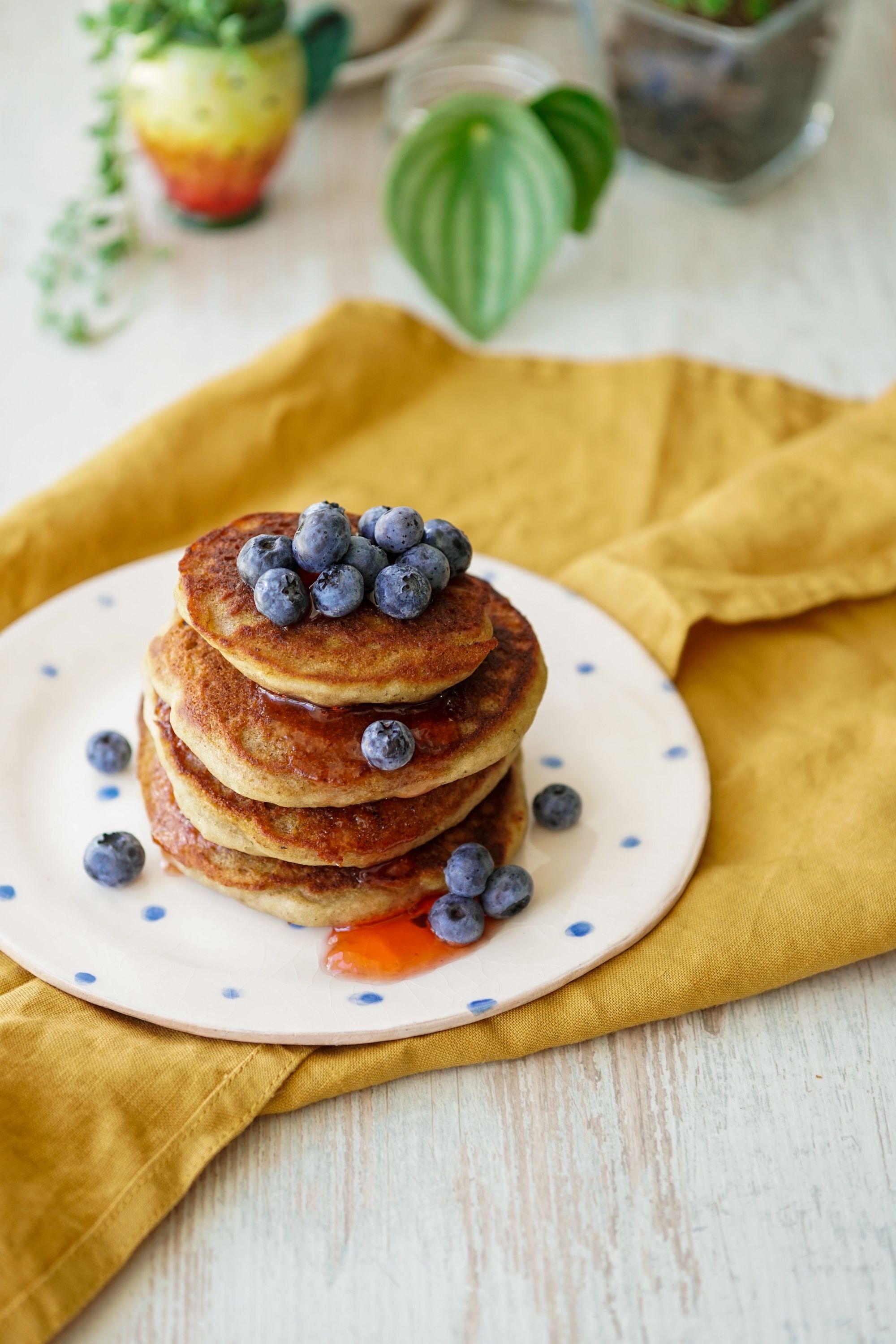 Banana & Blueberry pancakes