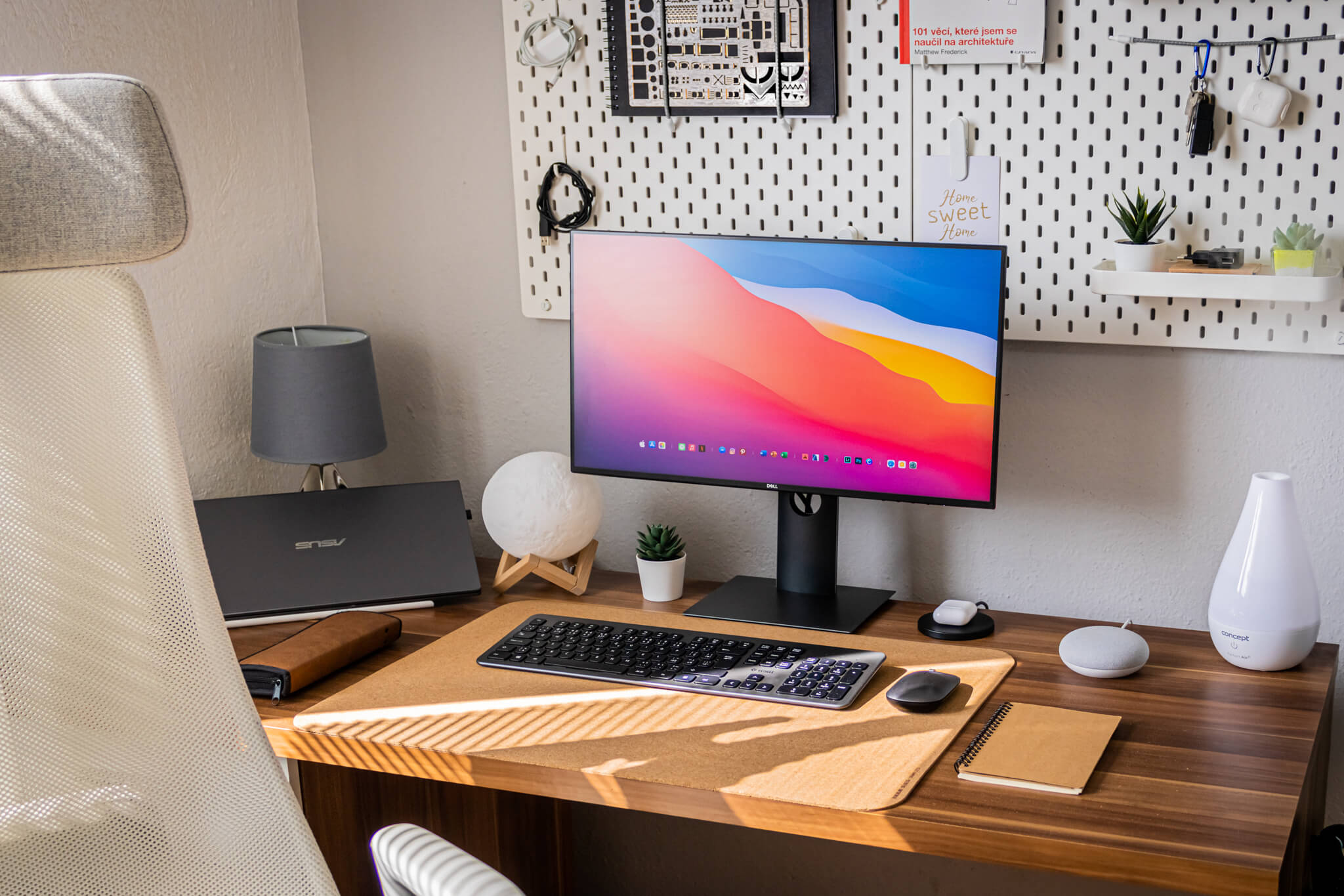 Pegboard study workspace