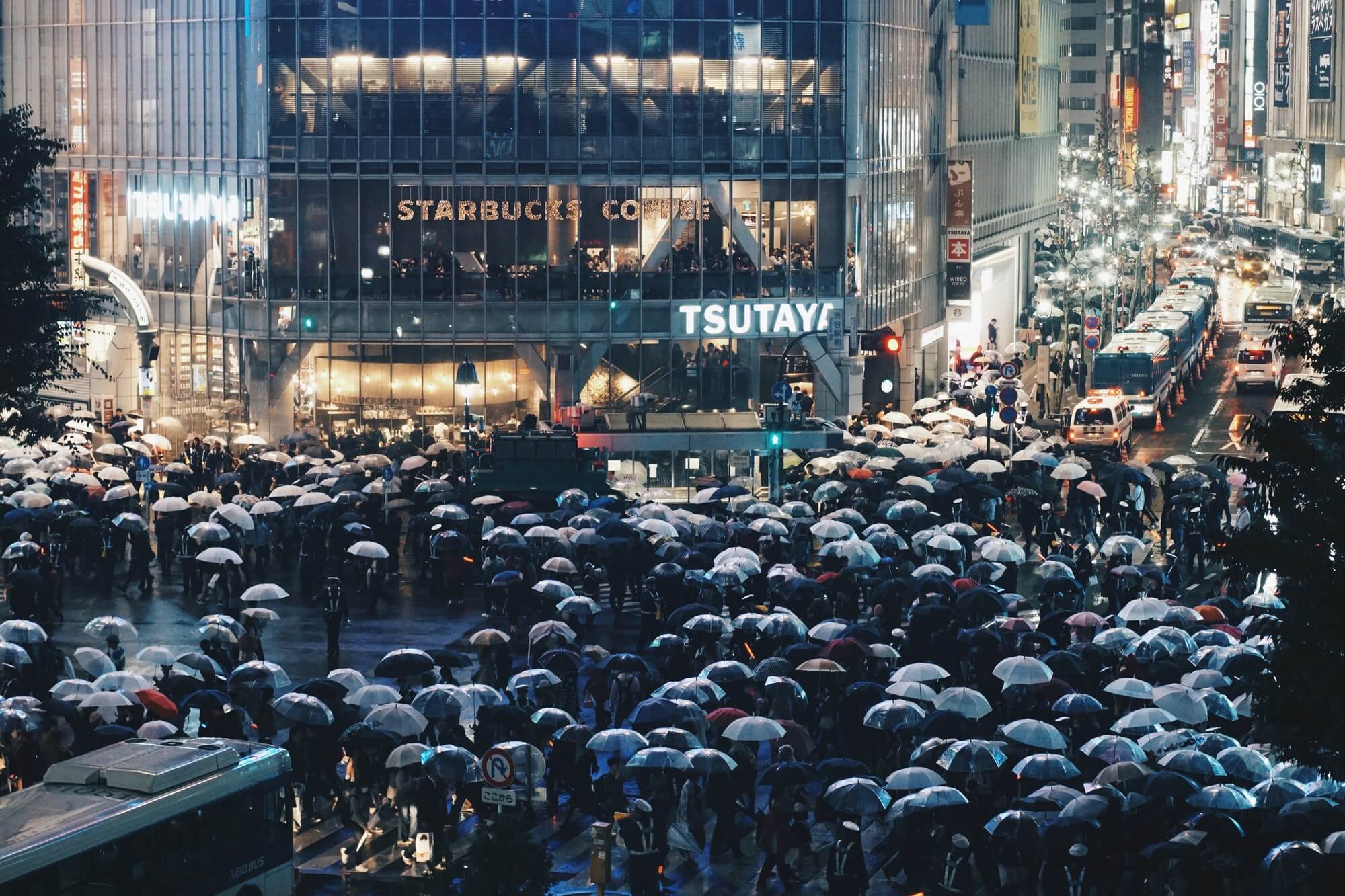 Rain in Tokyo, Japan