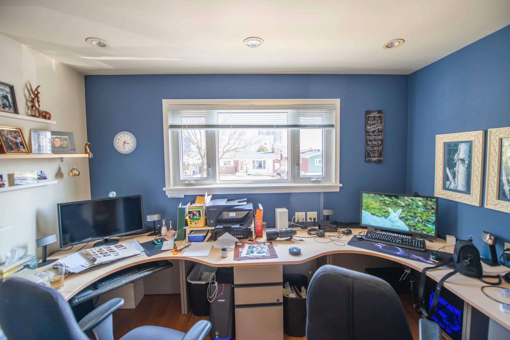 Shared home office desk