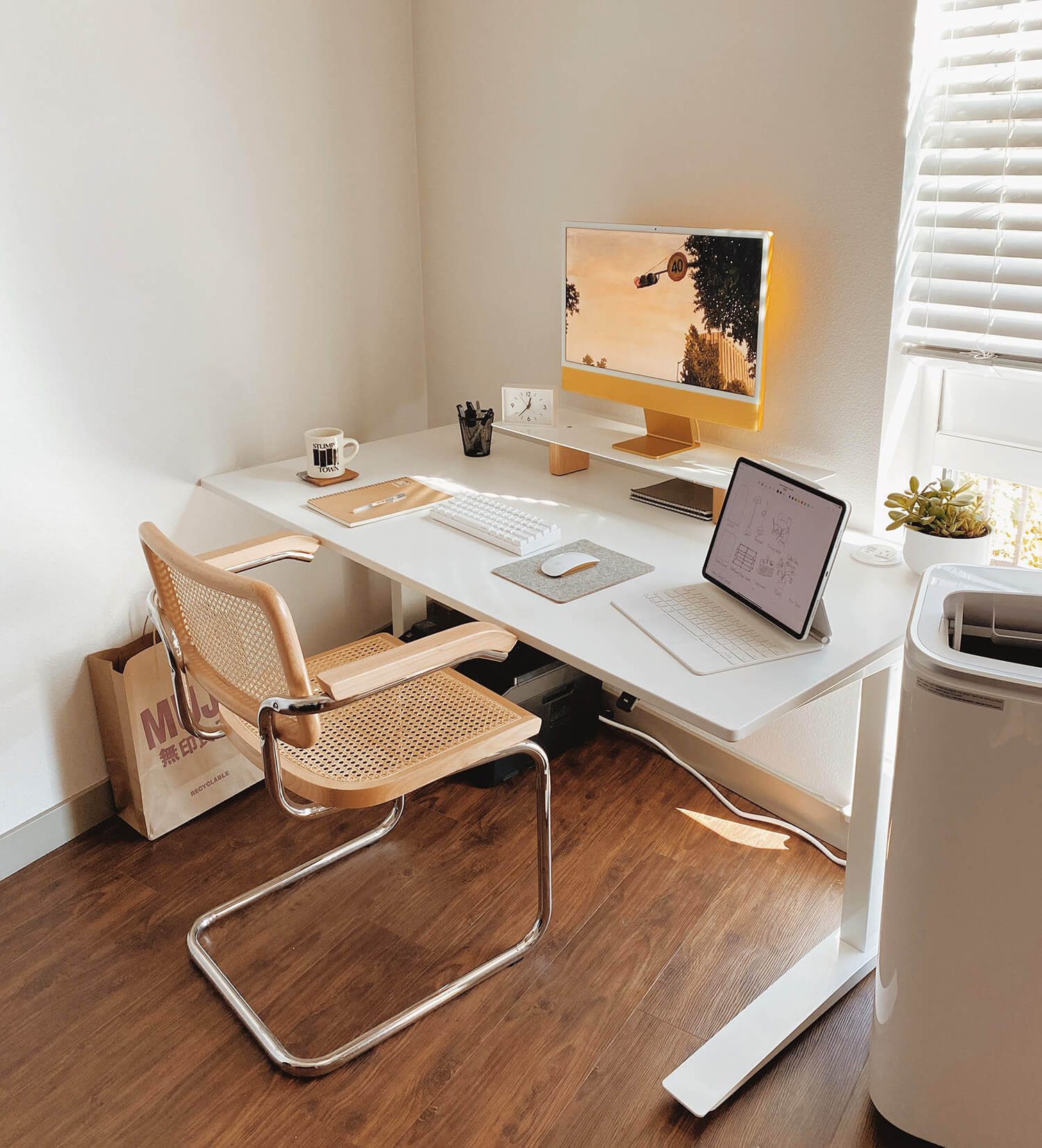 The replica of the Cesca chair, originally designed by Marcel Breuer in 1928