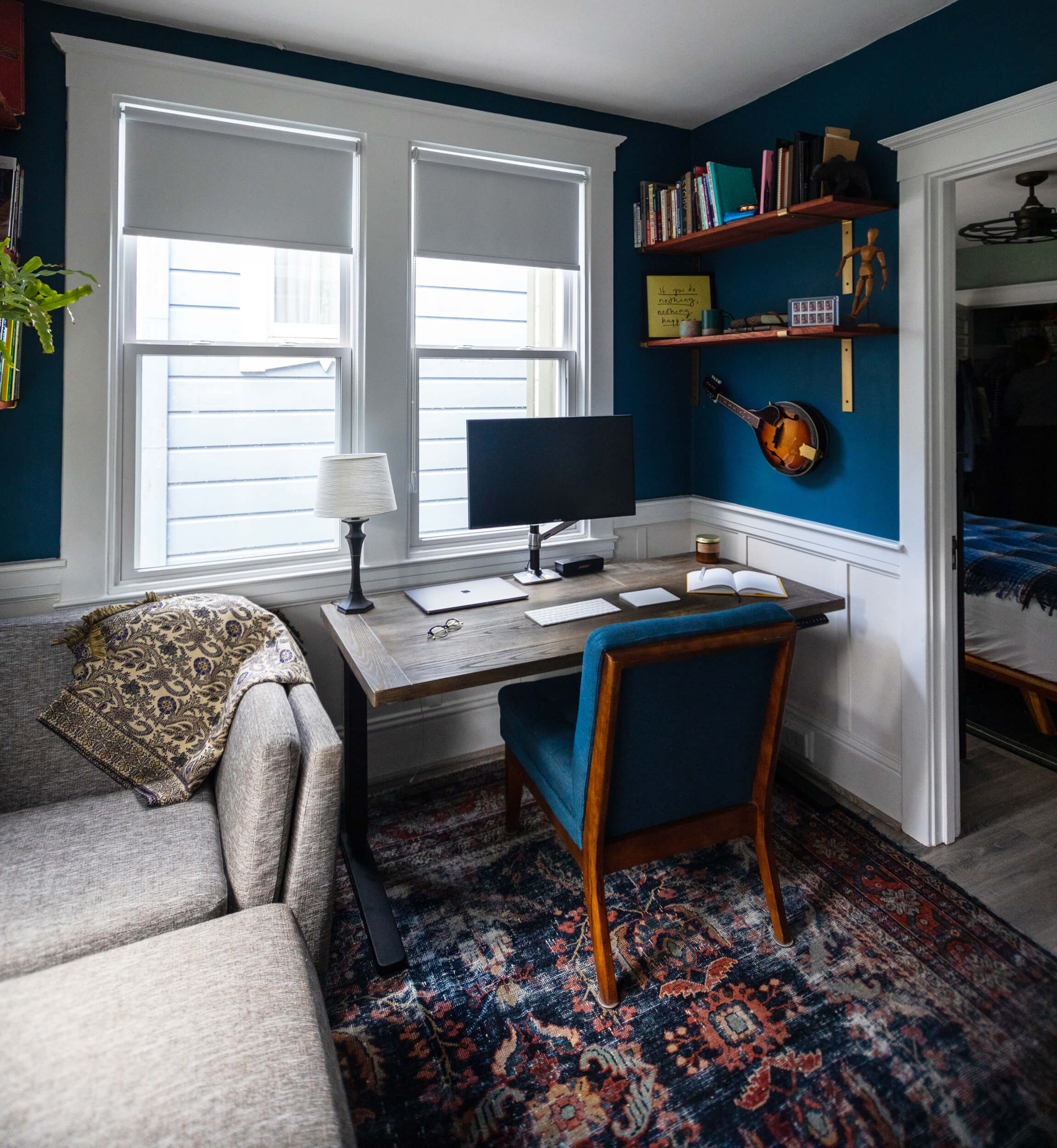 How to manage cords when the desk is in the middle of the room without  unsightly covers or tape — Hausmatter