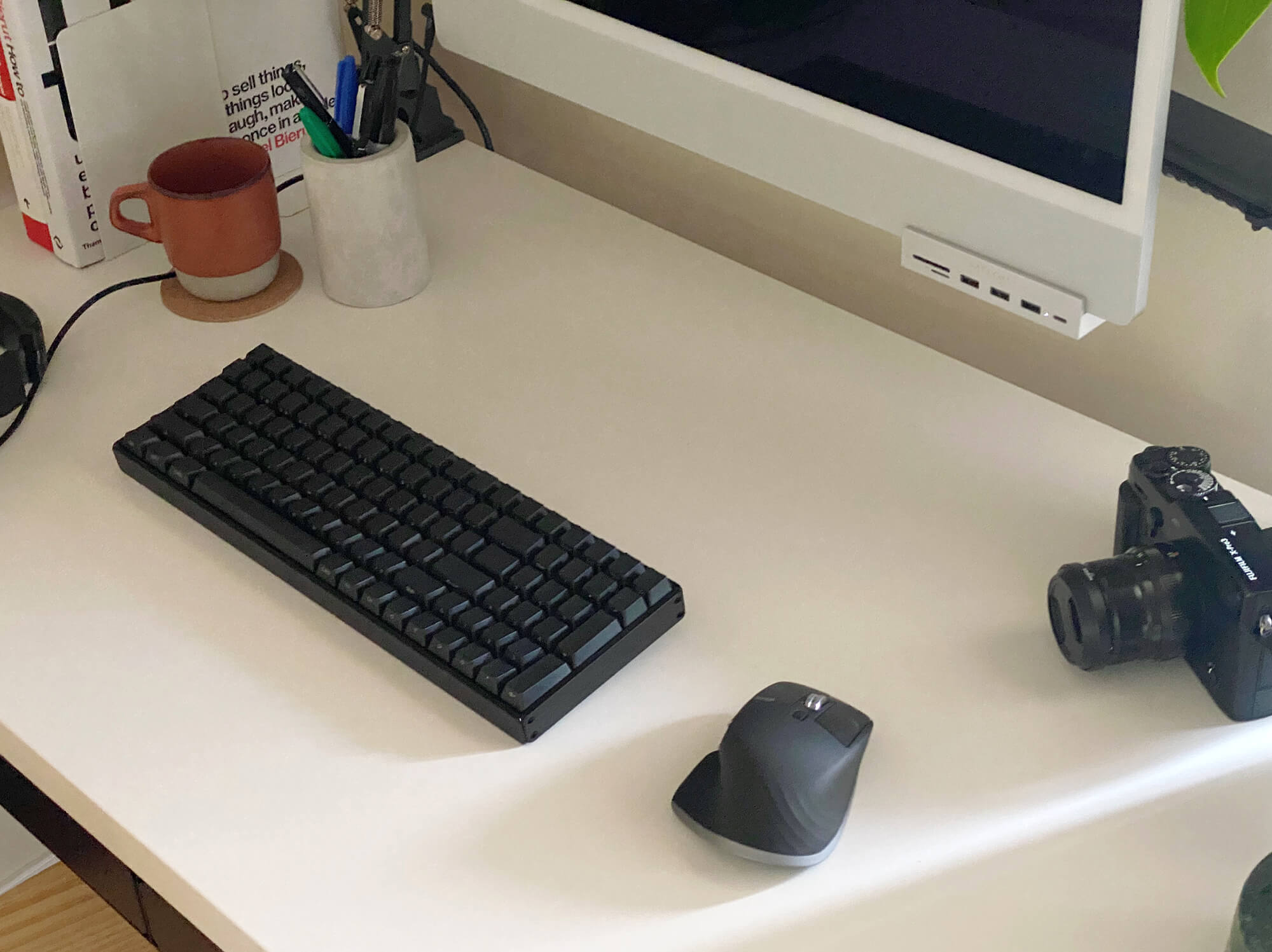 A black mechanical keyboard with brown switches