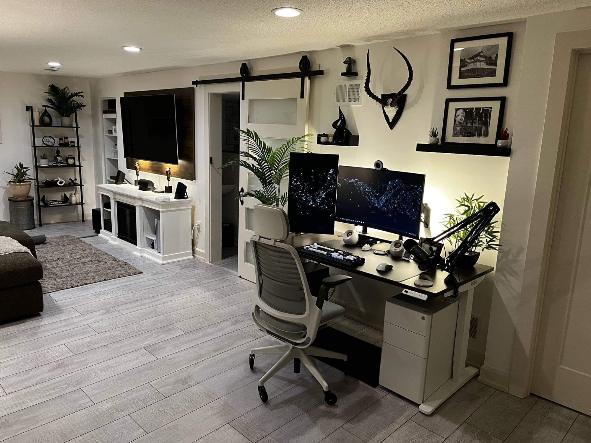 Black and white desk setup by Graham in the US