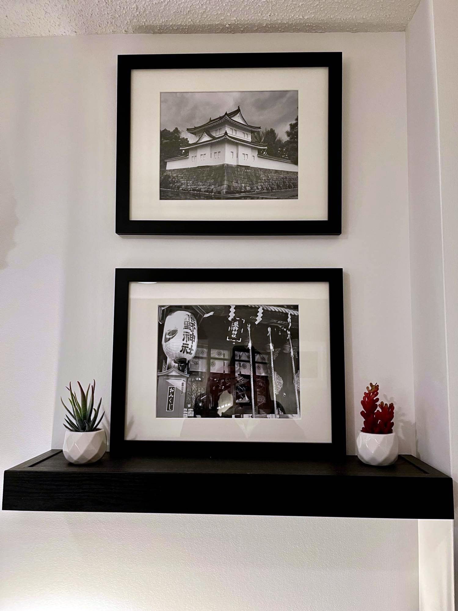 Frames black and white prints from Japan
