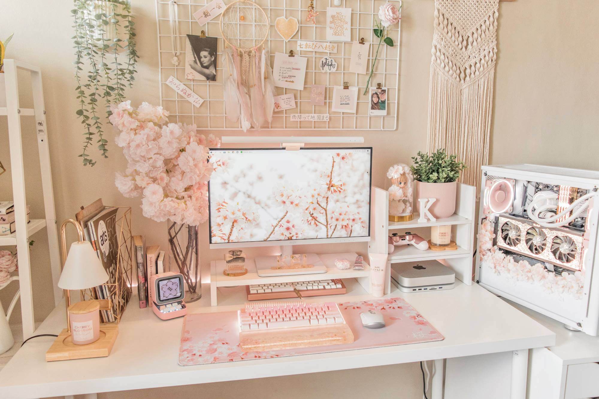 Chic Pink Desk Setup by Kei in the Philippines