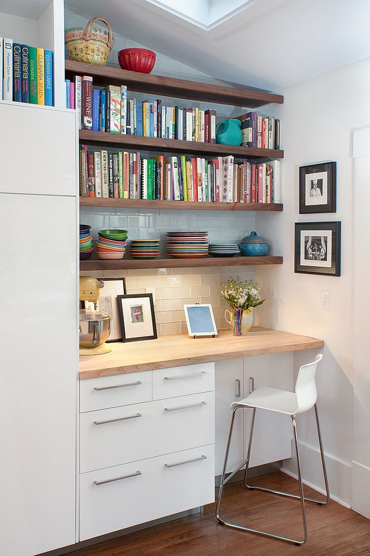 A kitchen counter as a workspace