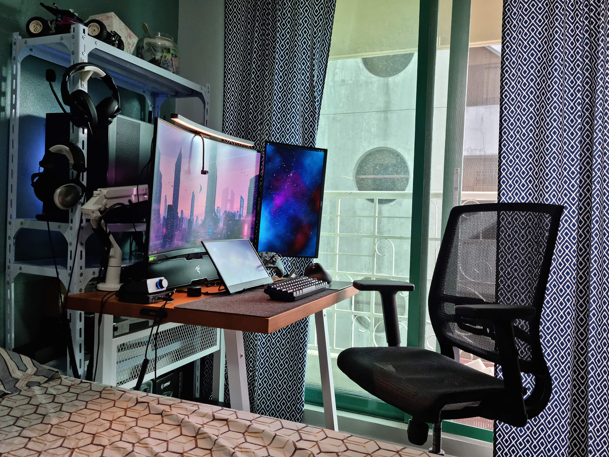 PJ’s small space desk setup in the Philippines