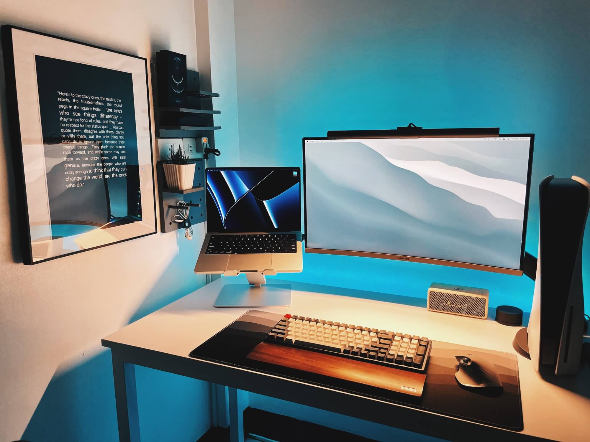 Minimalist desk setup