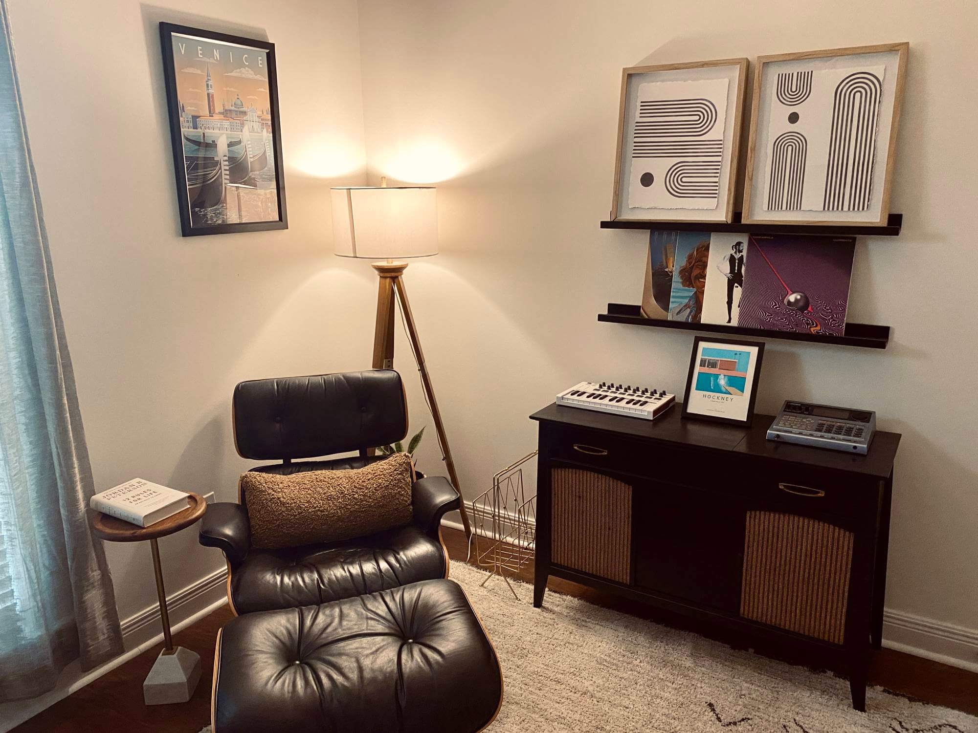 Mid-century and vintage design-inspired workspace
