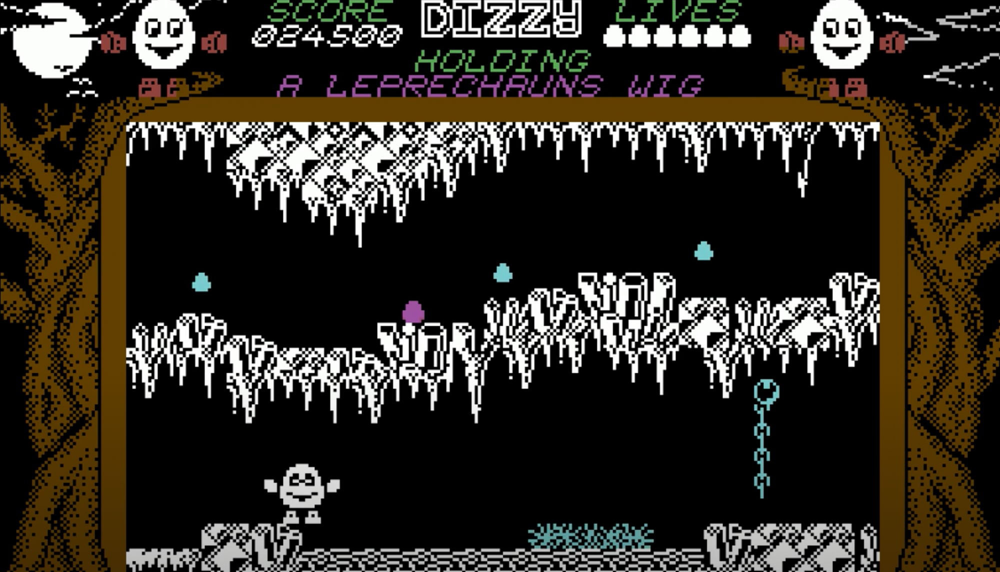 My favourite game, Dizzy. It’s an anthropomorphic egg that tumbles and somersaults when jumping in a Metroidvania-style world