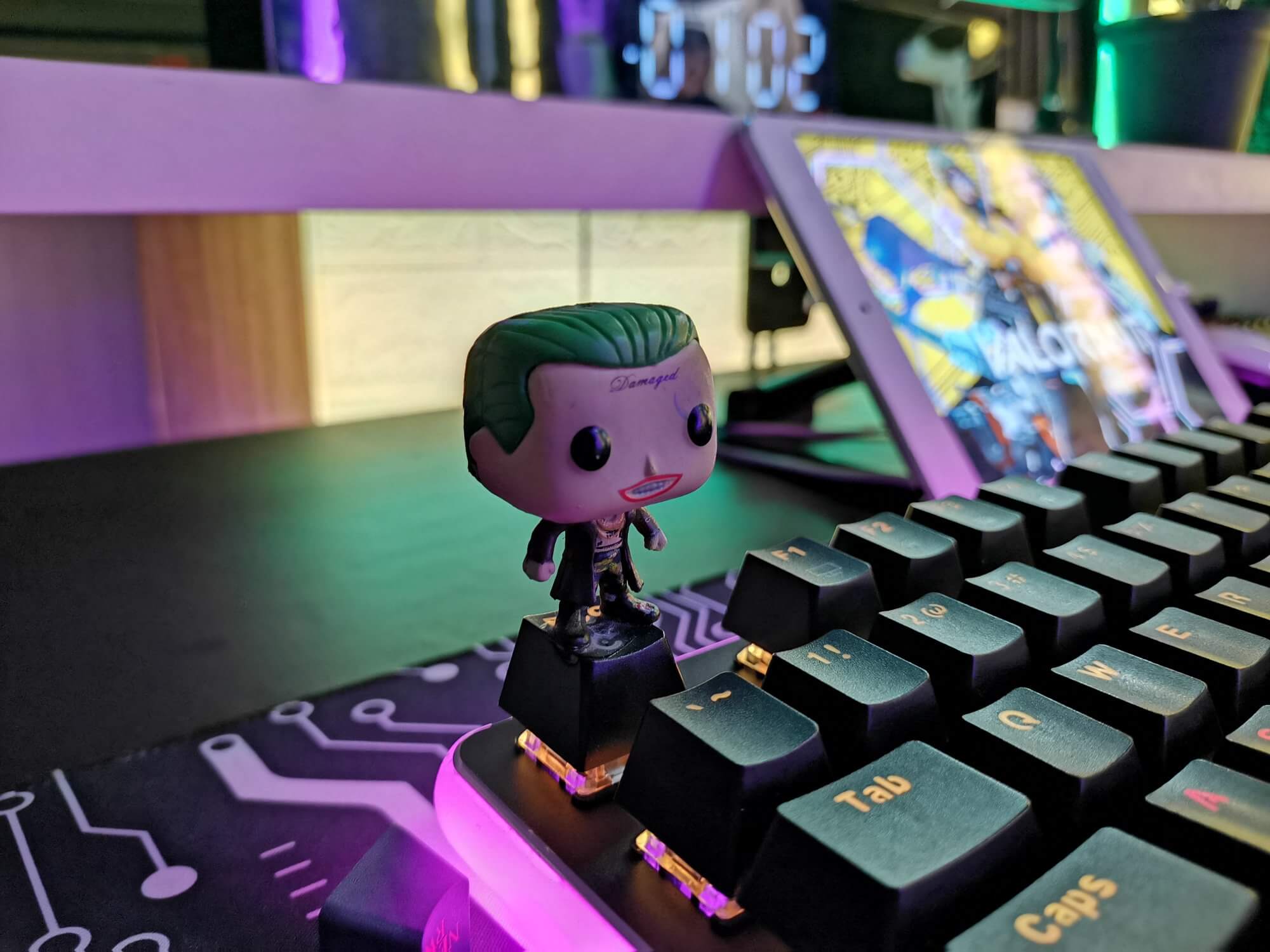 A Funko Joker keycap