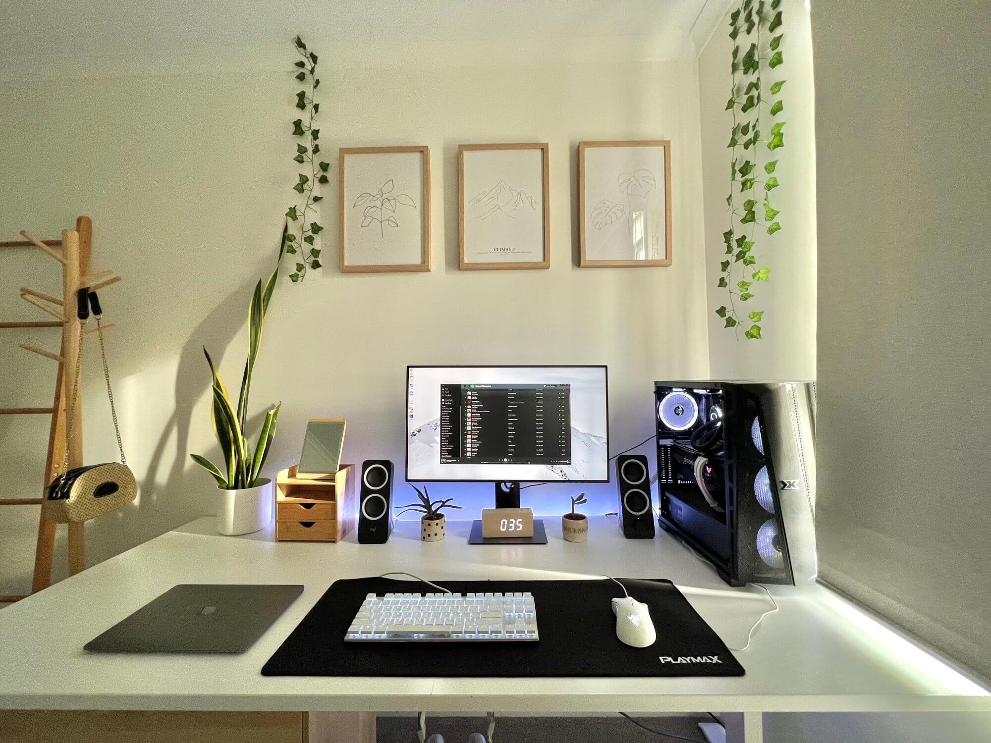 A minimalist desk setup