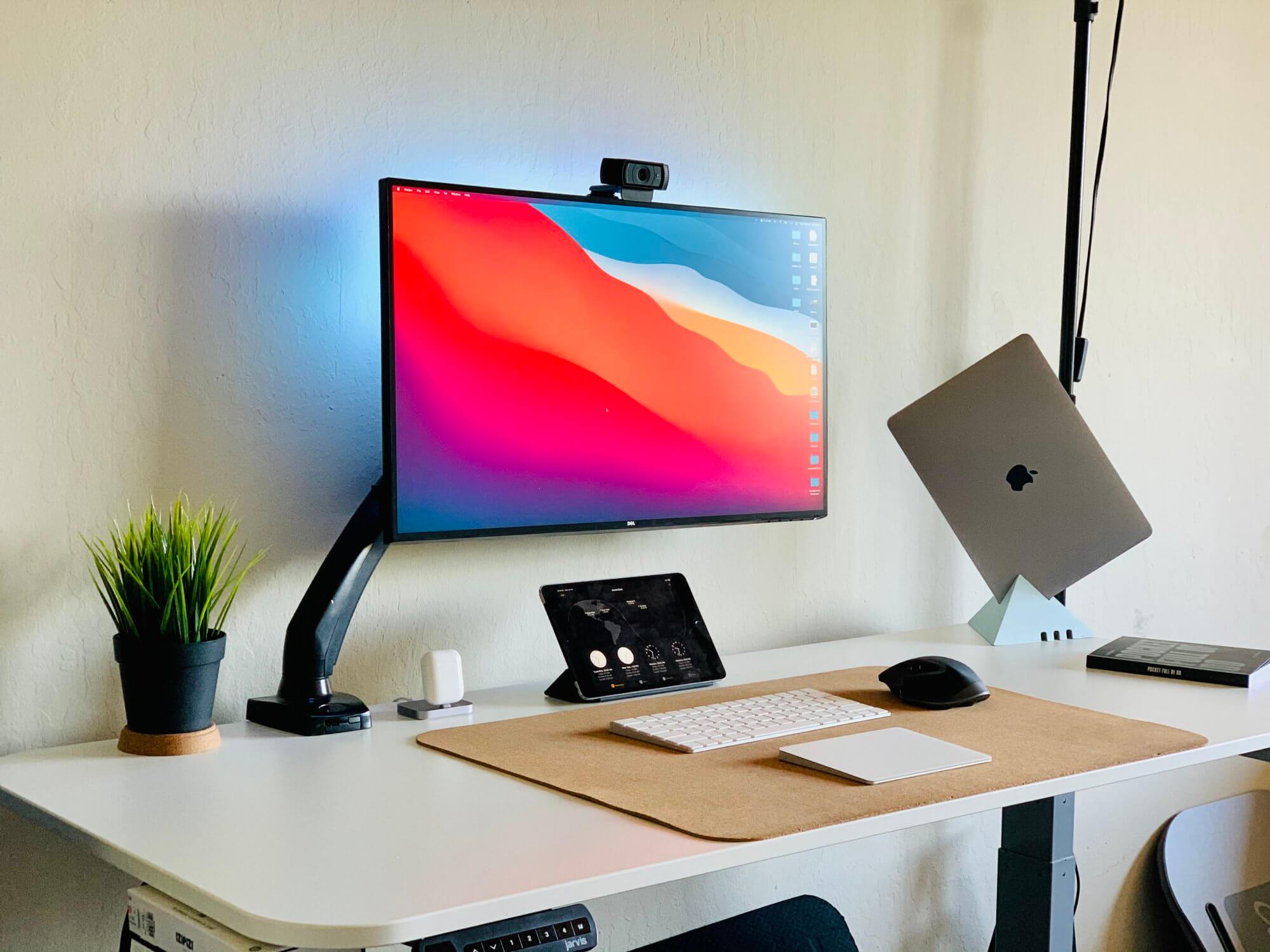 A WFH setup with a Jarvis standing desk