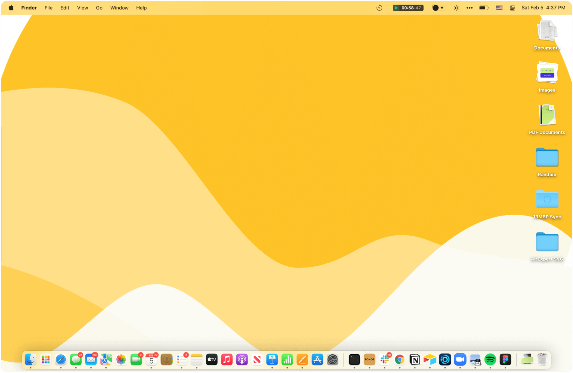 A screenshot of Vick’s current MacBook desktop arrangement
