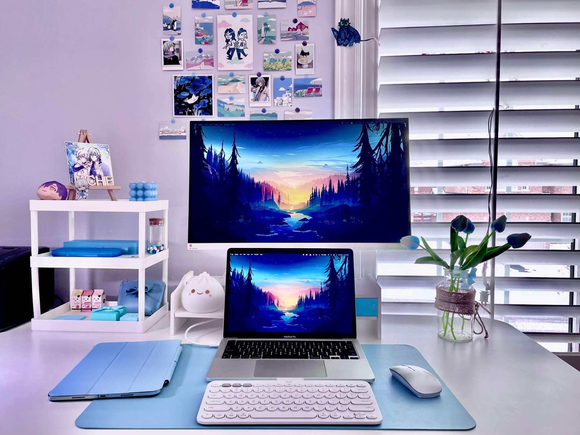 The blue workspace