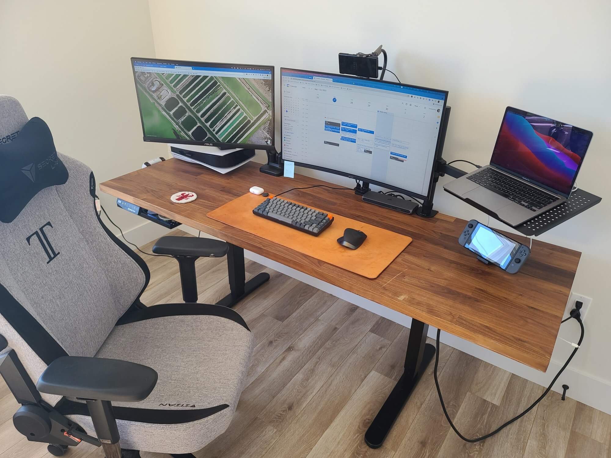 An IKEA Karlby standing desk in a home office setup