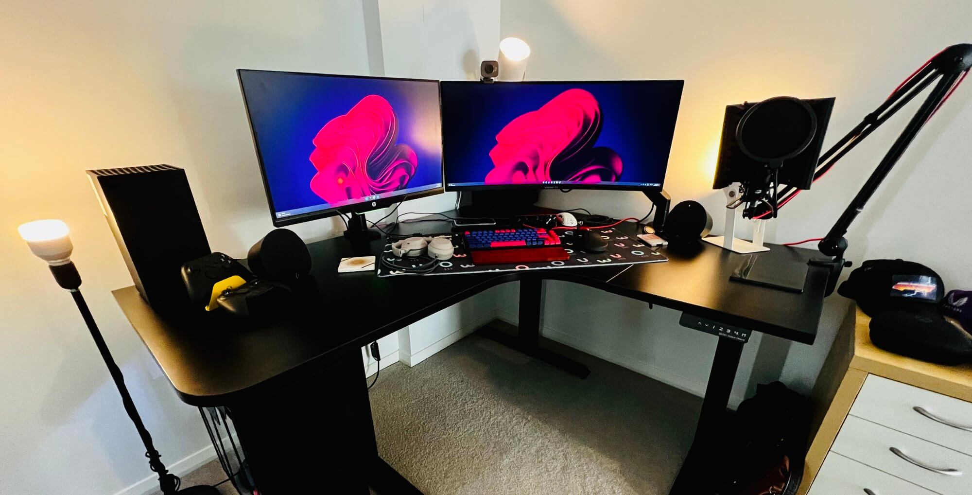 A tale of two friends. Music production and gaming aka Mac and PC, together  as one. : r/battlestations