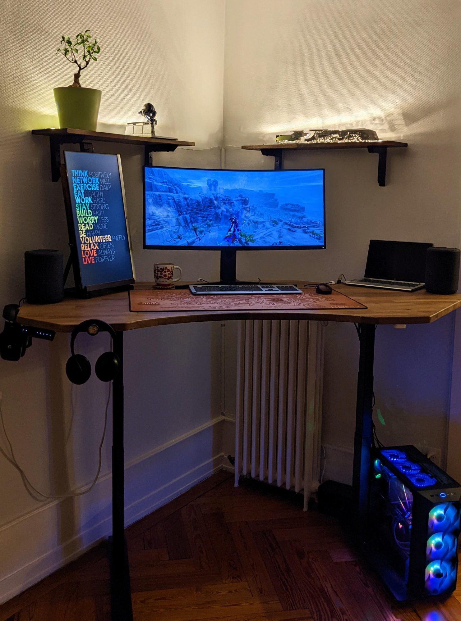 A custom standing desk with Fully legs