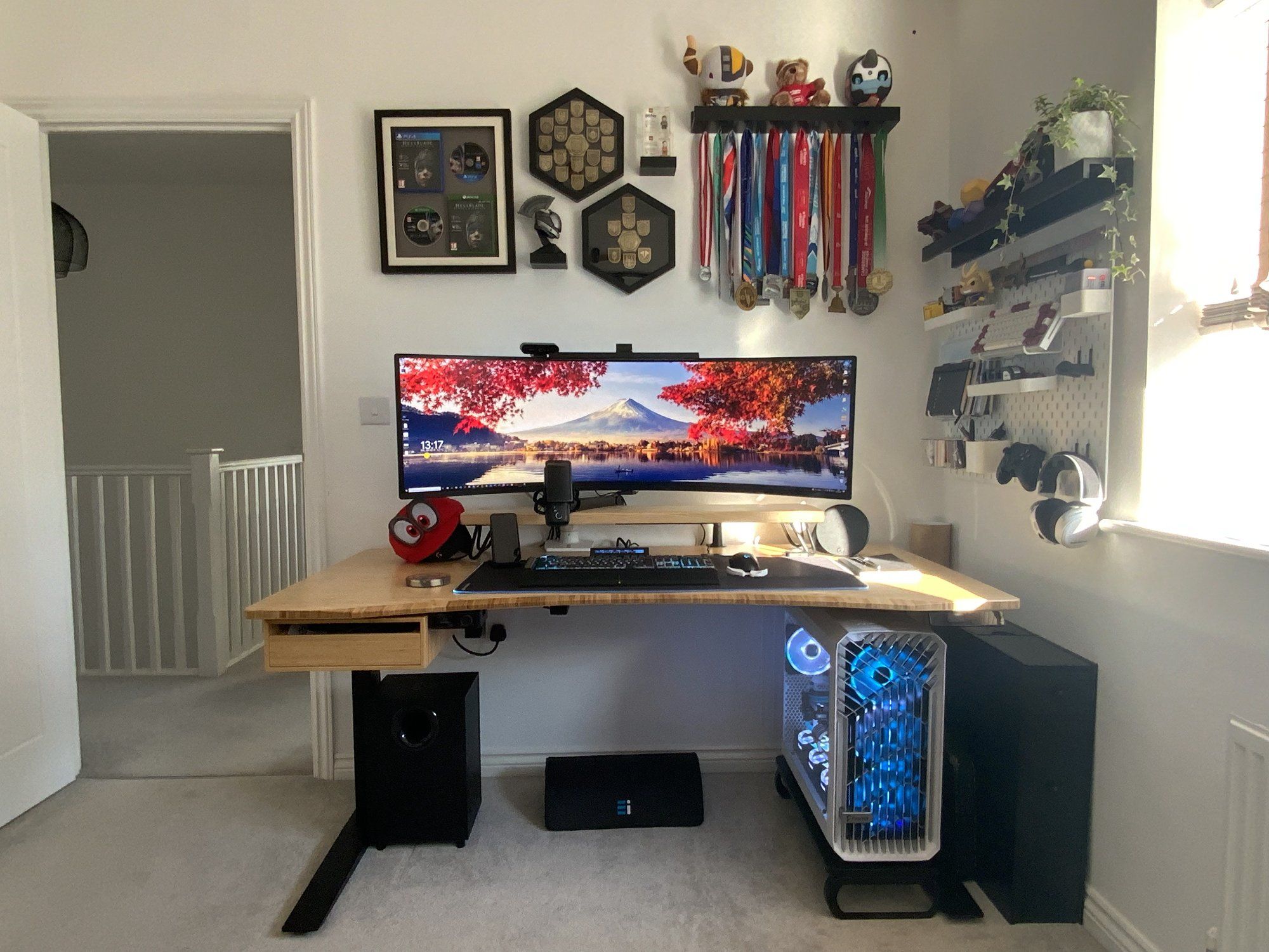 A battlestation with a wide monitor