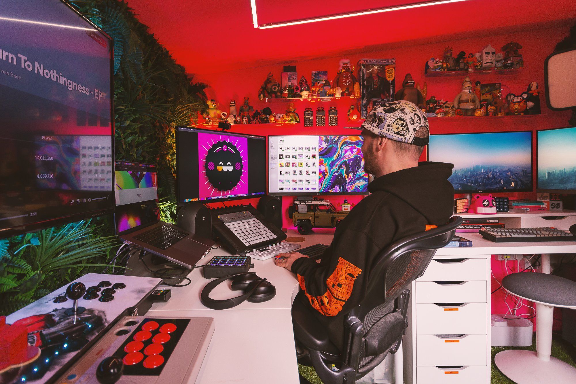 Gavin Strange at his pink home office