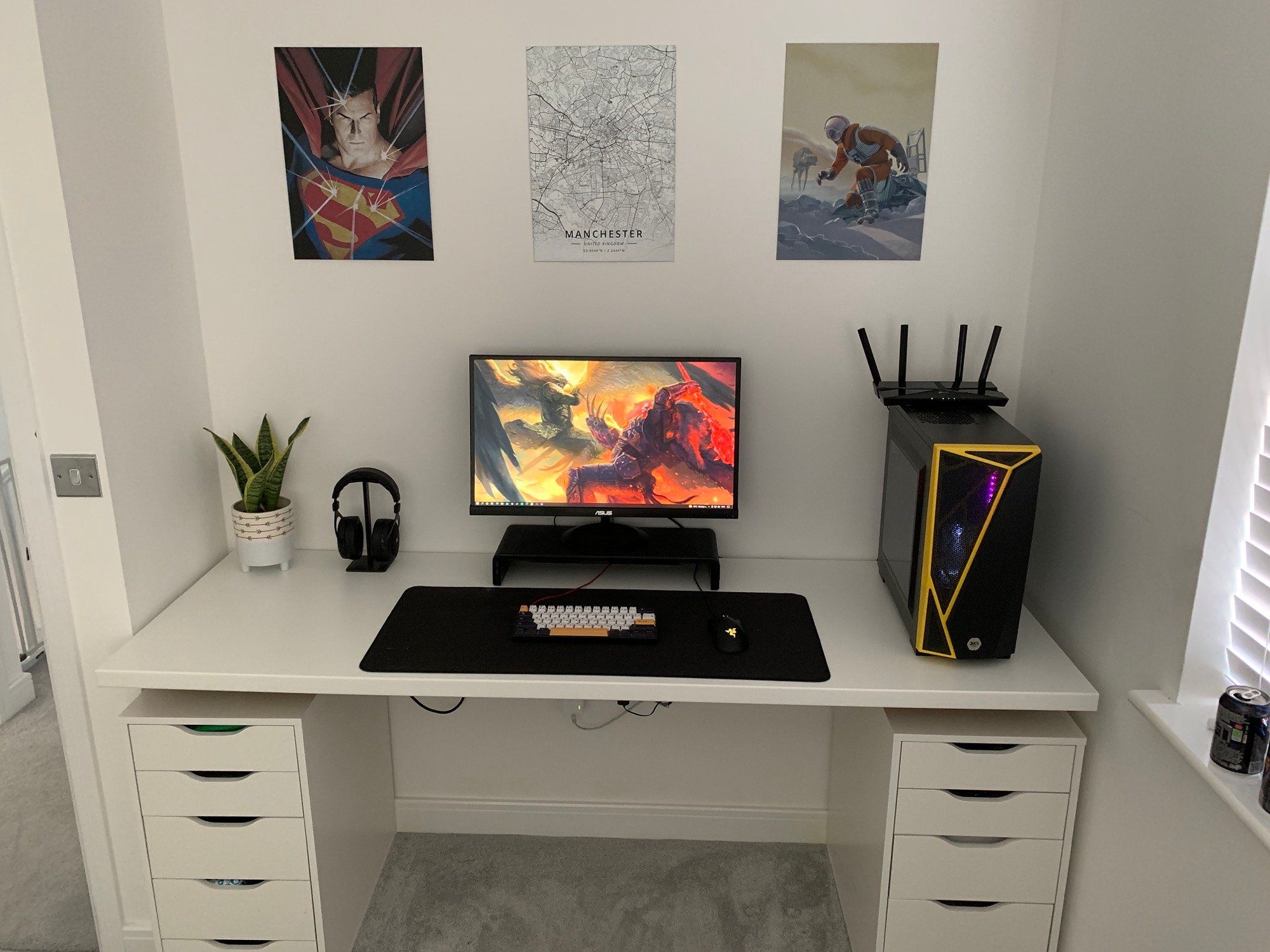 ALEX Drawers + IKEA kitchen countertop desk setup