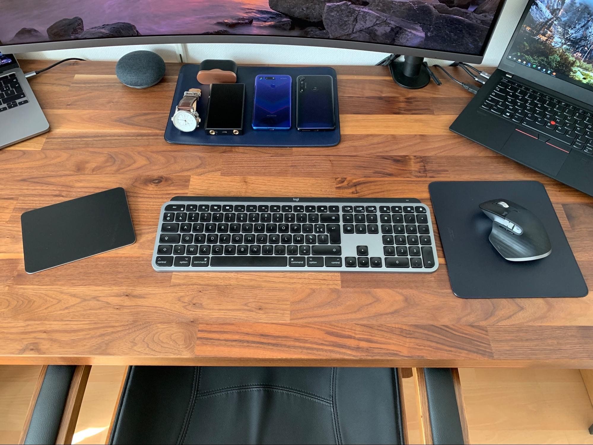 A Logitech keyboard for Mac and other home office peripherals