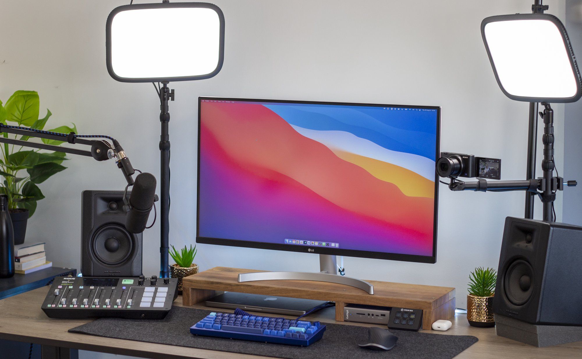 The minimal desk setup of a developer and a YouTube content creator