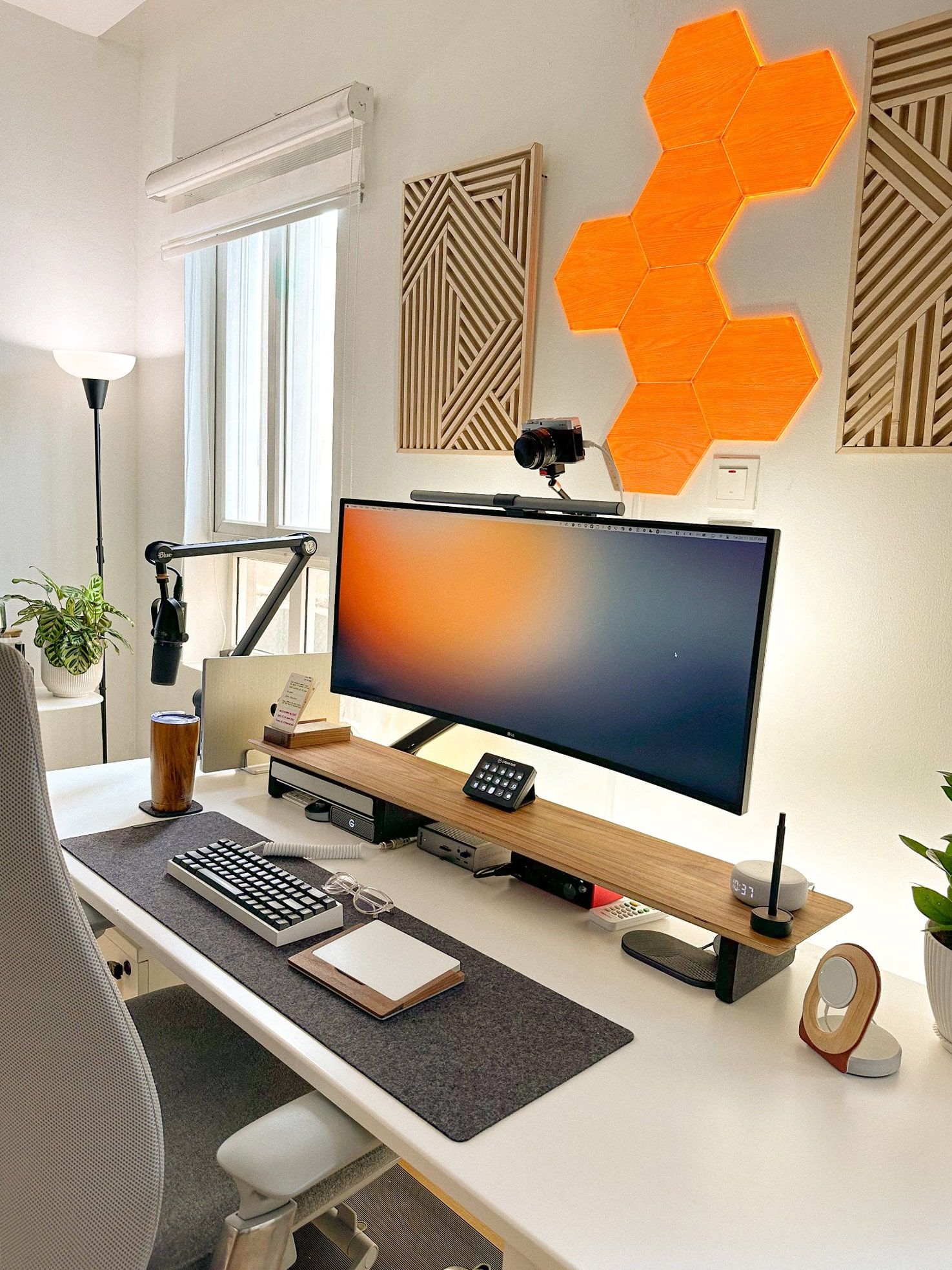 A bright and vibrant home workspace of a product designer in Nigeria