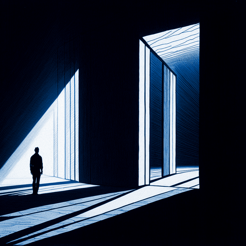 A drawing of a cool-tone light