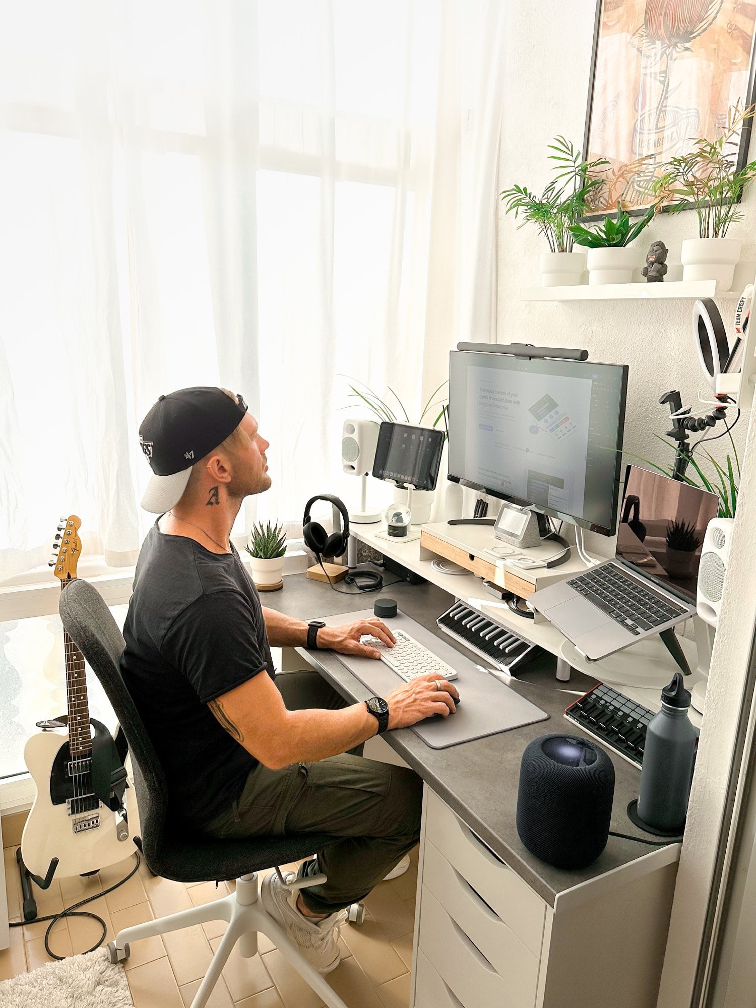 Alex Napier Holland at his productive WFH desk setup