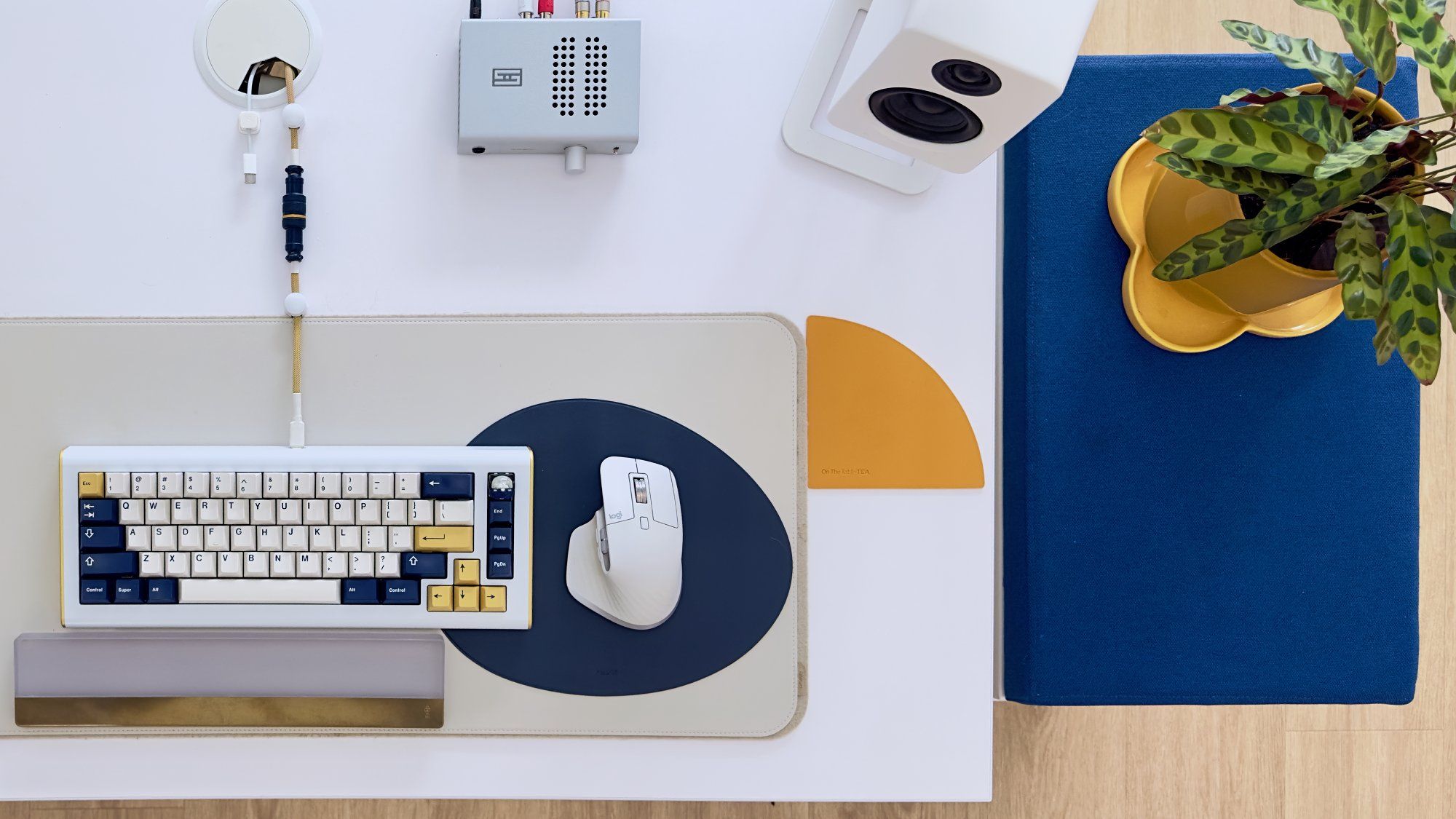 A Gentoo mechanical keyboard on the desk