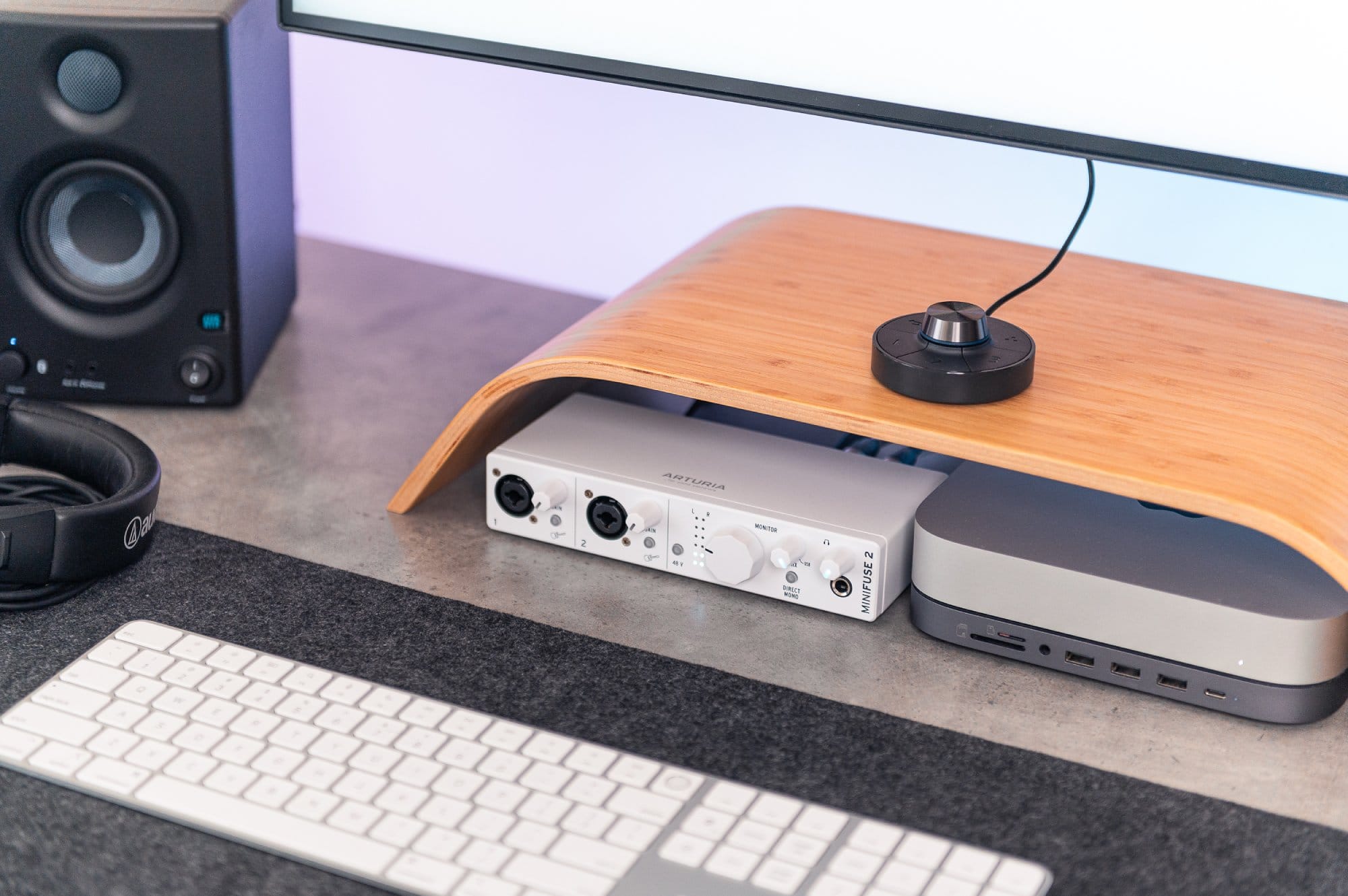 Minimal Bedroom Desk Setup of a Content Creator in Dubai