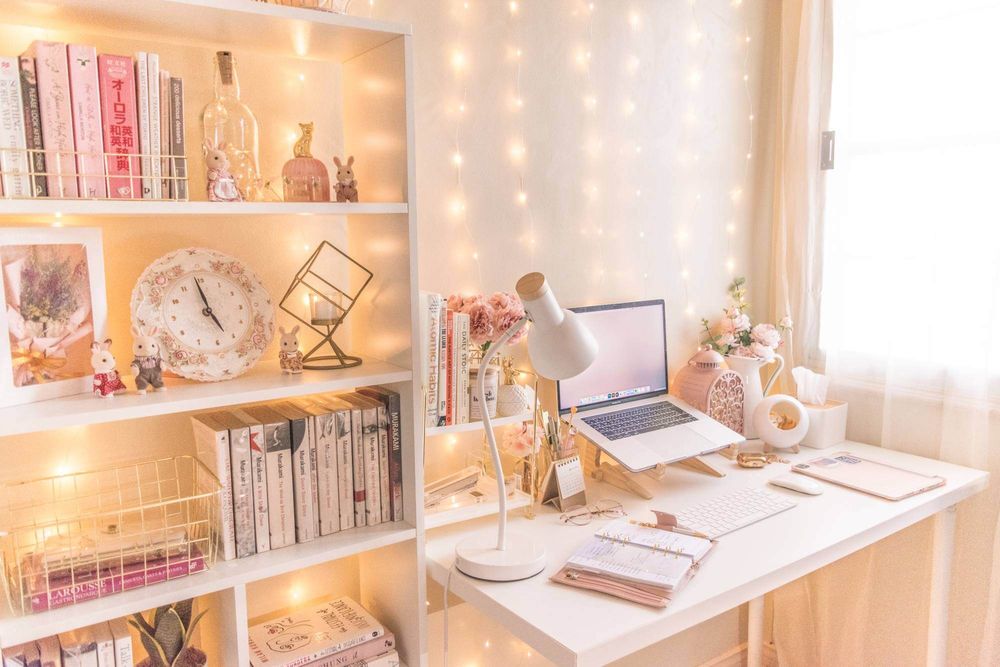 Chic Pink Desk Setup