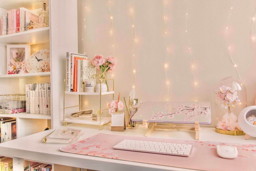 Chic Pink Desk Setup