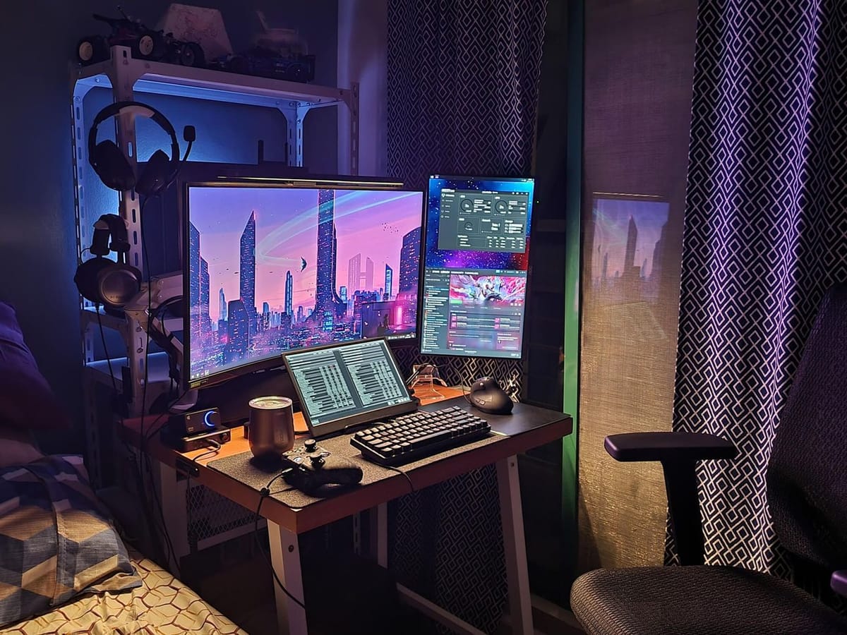 Artist’s Bedroom Desk Setup in San Francisco, US