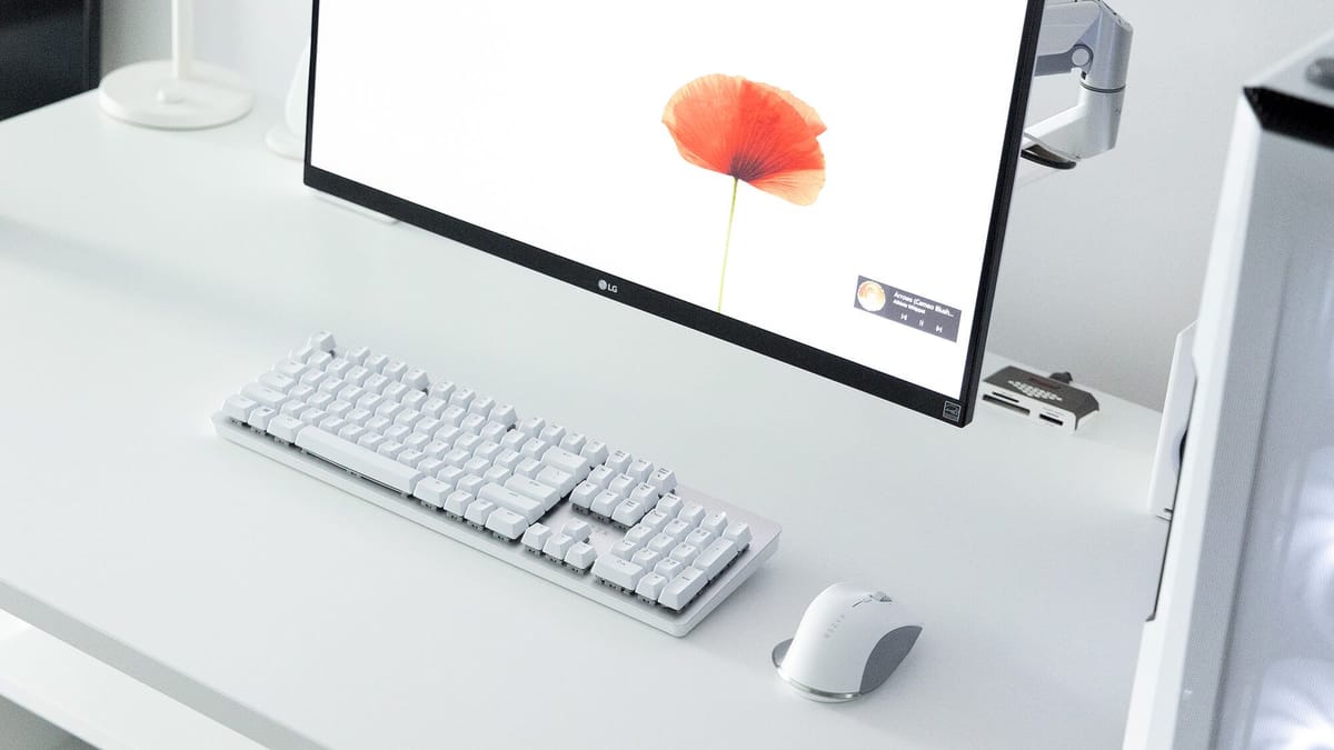 Minimal Bedroom Desk Setup of a Content Creator in Dubai