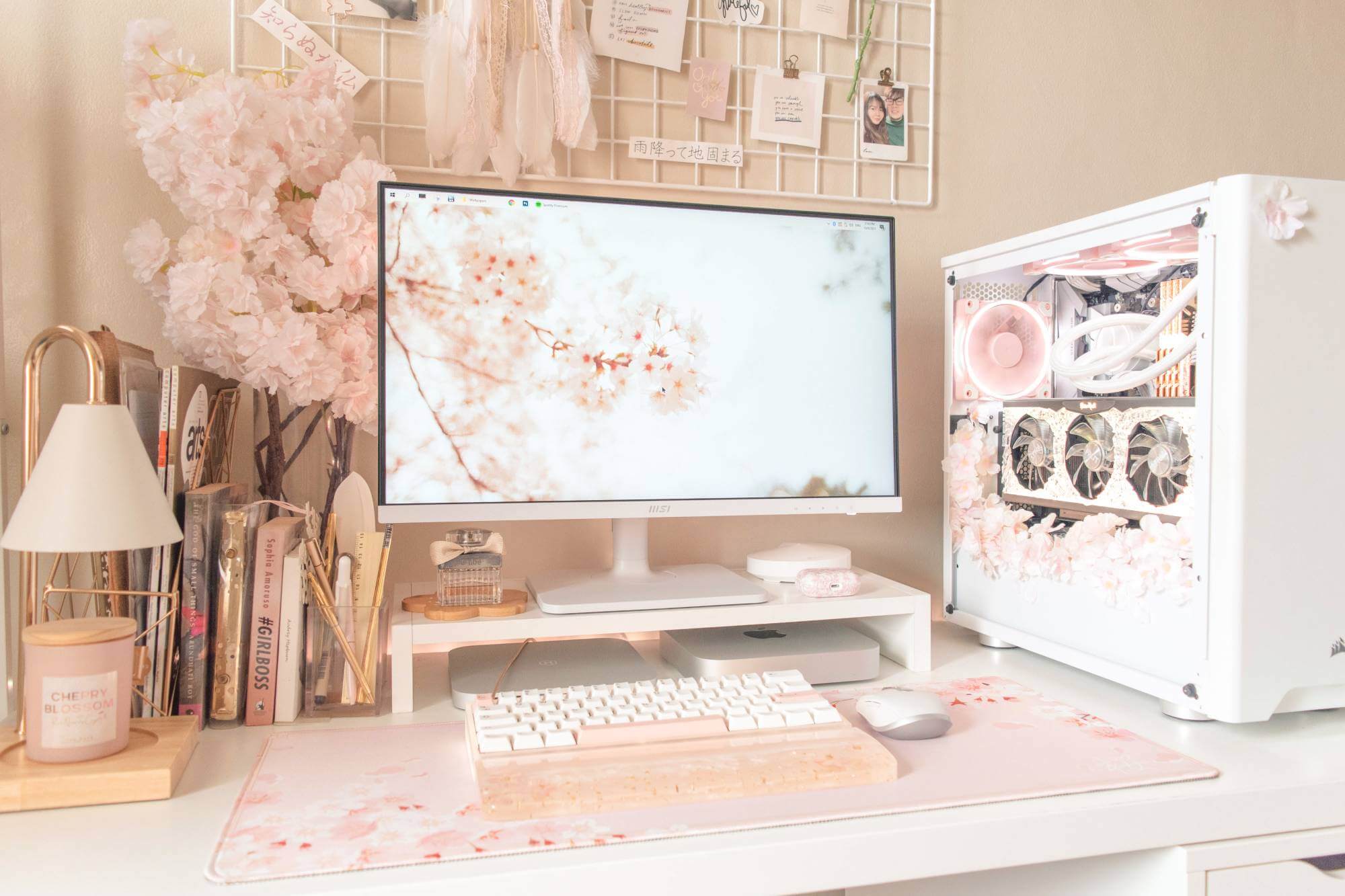 Chic Pink Desk Setup