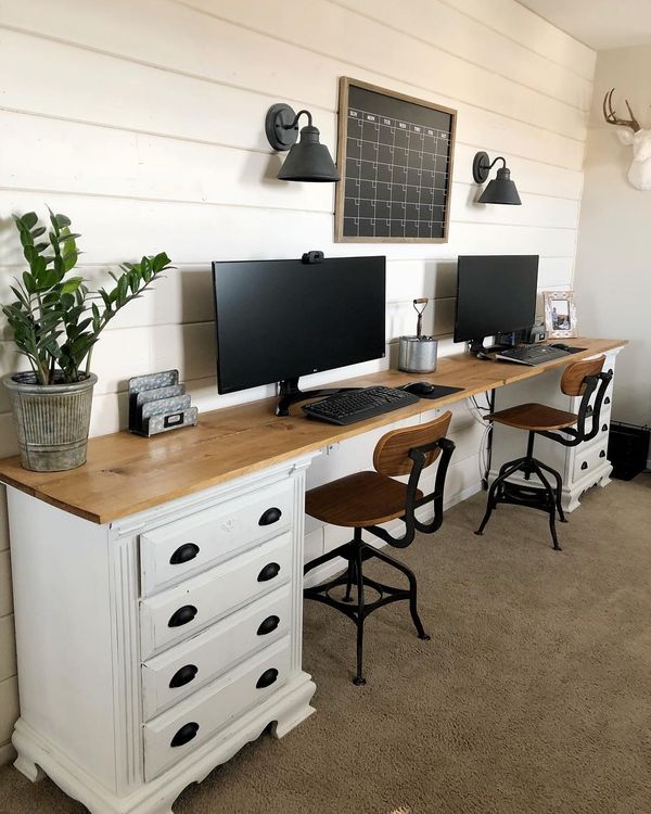 45+ Real Shared Home Office Setups (Both Smart and Stylish)