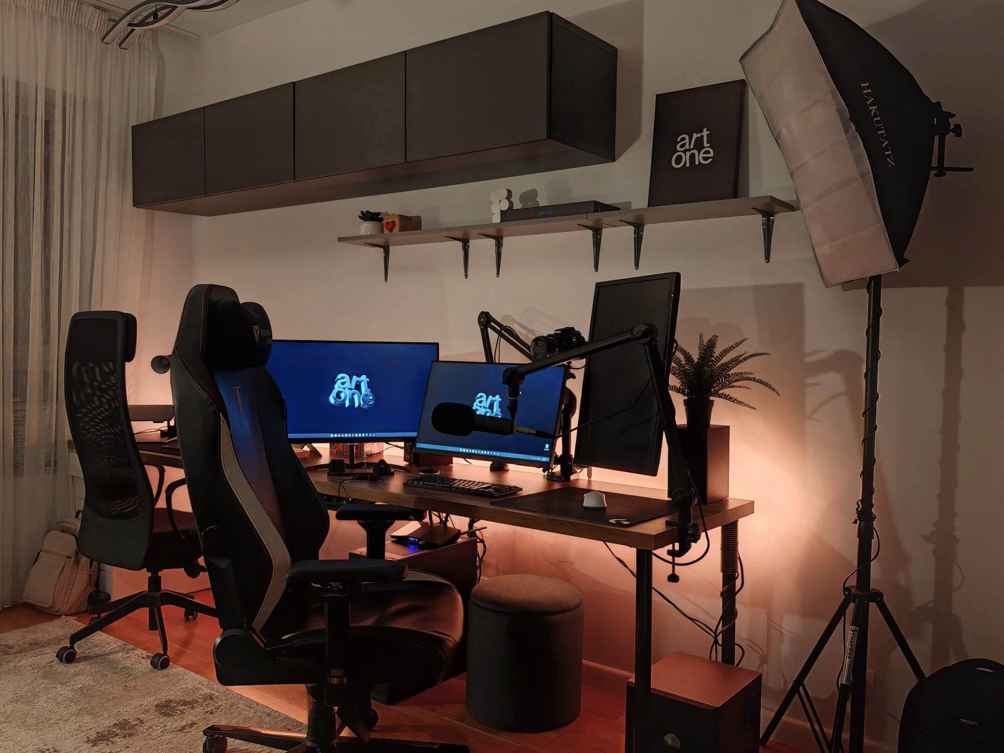 A home office desk setup with Philips IPS 27″ 4K UHD and Secretlab Titan Evo