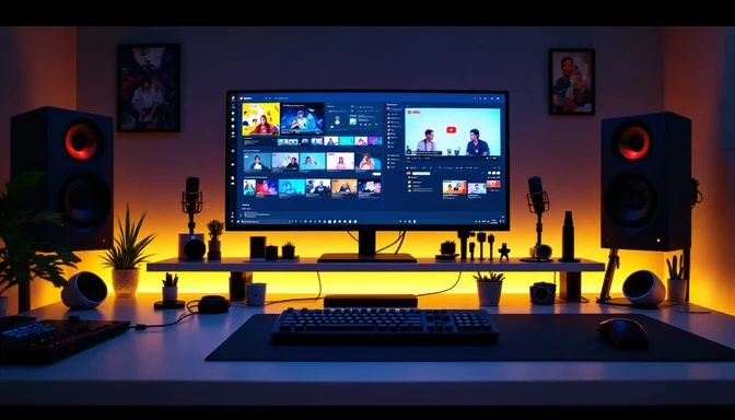 Minimalist Streamer Desk Setup