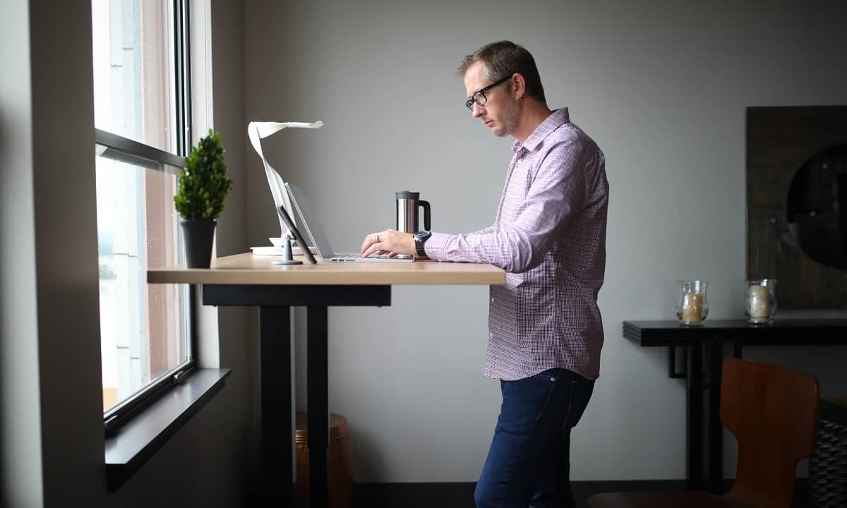 Standing Desk Setup Using an IKEA Hack