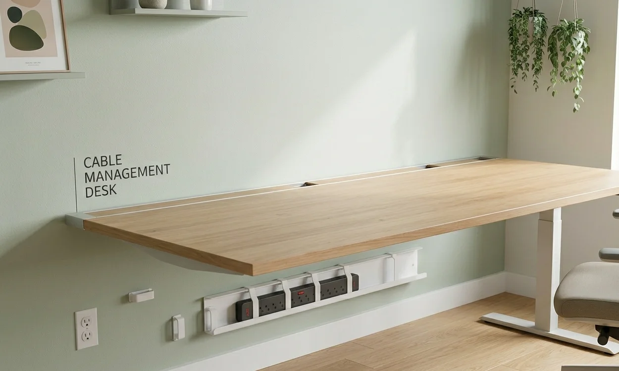 Start With an Empty Cable Management Desk Surface
