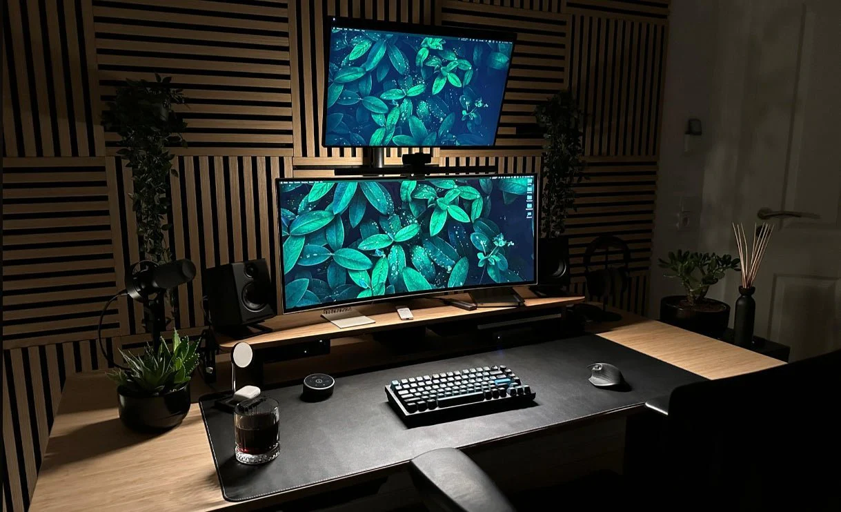 Vertical Monitor Stack for Tight Rooms