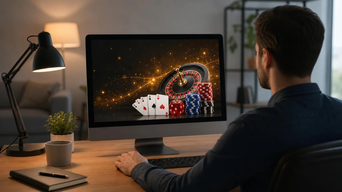 Remote worker casino screen