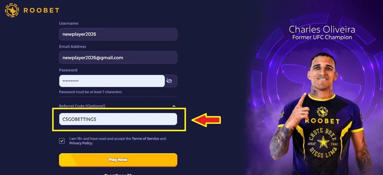open the Referral Code