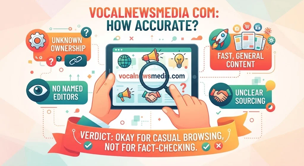 How accurate is Vocalnewsmedia.com? This guide examines its ownership, sourcing, editorial transparency, safety, and reliability for news, research, and everyday reading.